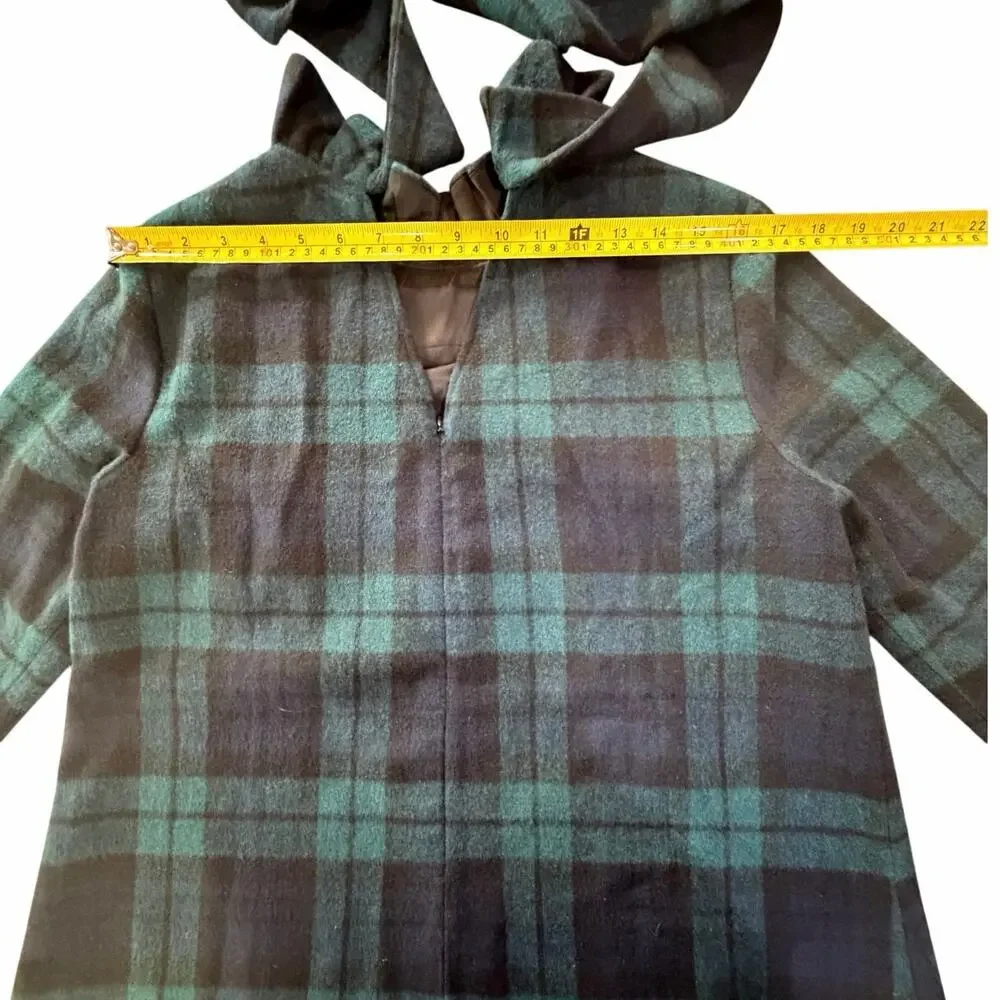 Tuckernuck Blackwatch Plaid Faye Blouse Plaid Wool Ruffle Bow Back Preppy SZ M - Picture 12 of 16